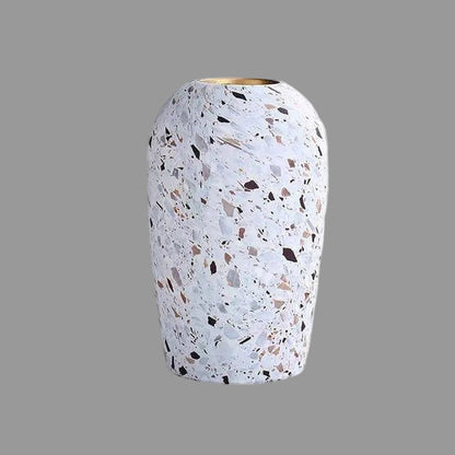 White Ceramic Vase | Terrazzo Style Modern Home Decor