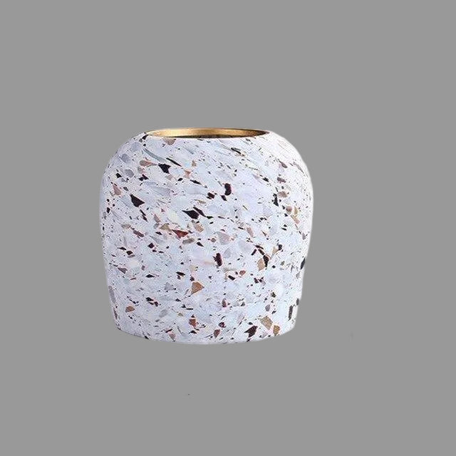 White Ceramic Vase | Terrazzo Style Modern Home Decor
