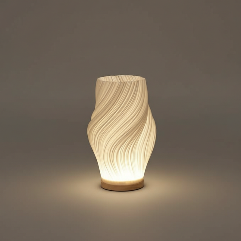 Wavecrest Lamp | Contemporary Floor Lamp with Wave Shade